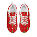 Polka Dot Christmas Tree Pattern Print White Sneakers