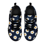 Polka Dot Daisy Floral Pattern Print Black Sneakers