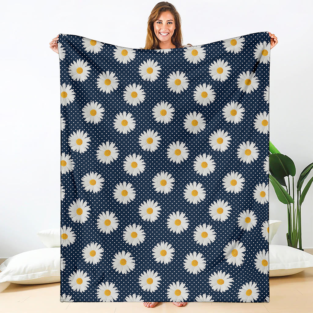 Polka Dot Daisy Floral Pattern Print Blanket