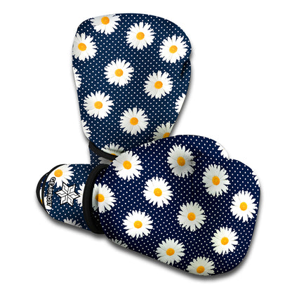 Polka Dot Daisy Floral Pattern Print Boxing Gloves