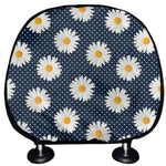 Polka Dot Daisy Floral Pattern Print Car Headrest Covers