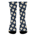 Polka Dot Daisy Floral Pattern Print Crew Socks