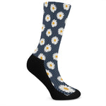 Polka Dot Daisy Floral Pattern Print Crew Socks