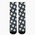 Polka Dot Daisy Floral Pattern Print Crew Socks