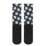 Polka Dot Daisy Floral Pattern Print Crew Socks