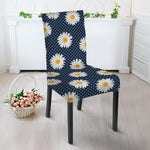 Polka Dot Daisy Floral Pattern Print Dining Chair Slipcover