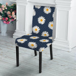 Polka Dot Daisy Floral Pattern Print Dining Chair Slipcover