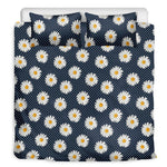 Polka Dot Daisy Floral Pattern Print Duvet Cover Bedding Set