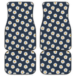 Polka Dot Daisy Floral Pattern Print Front and Back Car Floor Mats