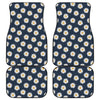 Polka Dot Daisy Floral Pattern Print Front and Back Car Floor Mats