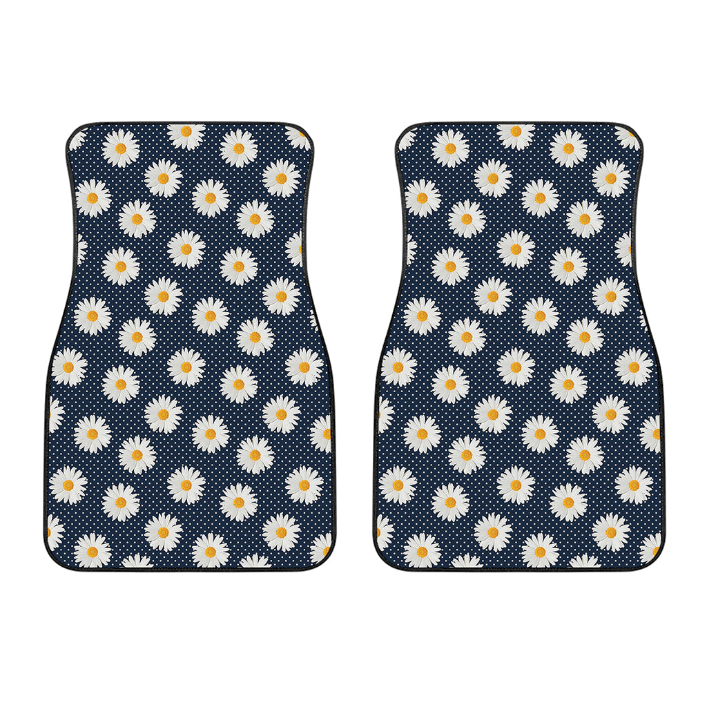 Polka Dot Daisy Floral Pattern Print Front Car Floor Mats