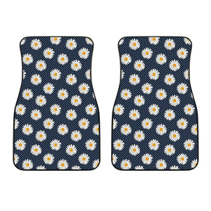 Polka Dot Daisy Floral Pattern Print Front Car Floor Mats