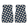 Polka Dot Daisy Floral Pattern Print Front Car Floor Mats