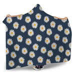 Polka Dot Daisy Floral Pattern Print Hooded Blanket