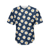 Polka Dot Daisy Floral Pattern Print Men's Baseball Jersey