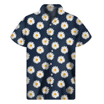 Polka Dot Daisy Floral Pattern Print Men's Short Sleeve Shirt