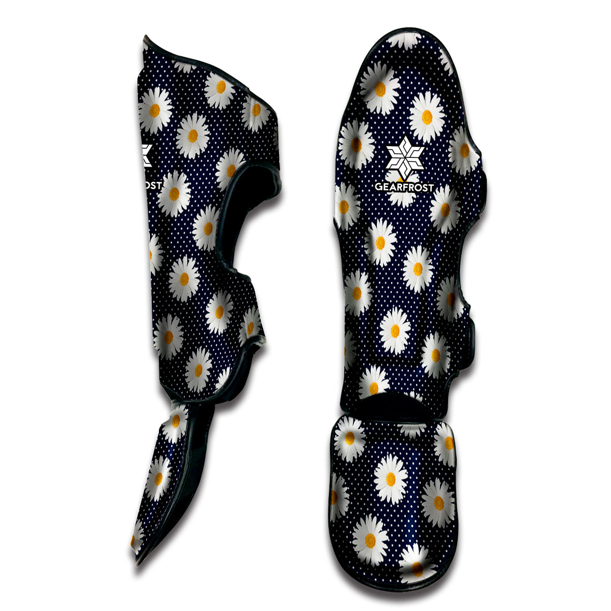 Polka Dot Daisy Floral Pattern Print Muay Thai Shin Guard