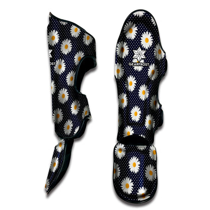 Polka Dot Daisy Floral Pattern Print Muay Thai Shin Guard