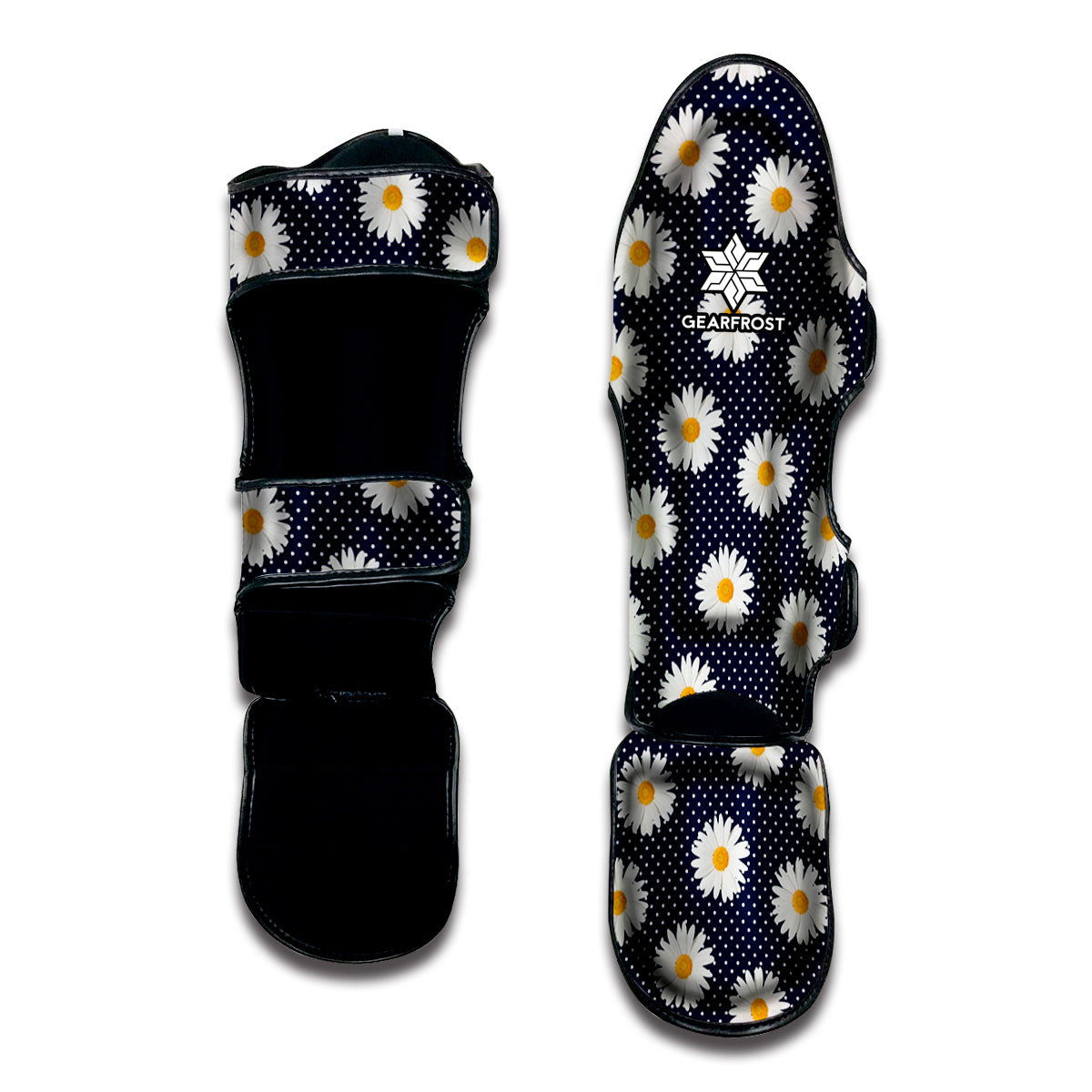 Polka Dot Daisy Floral Pattern Print Muay Thai Shin Guard