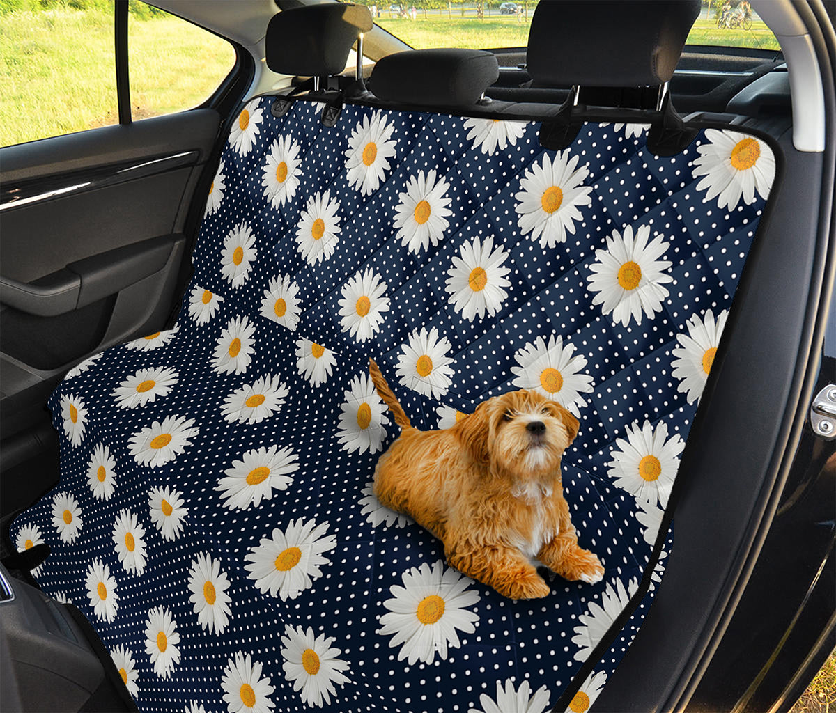 Polka Dot Daisy Floral Pattern Print Pet Car Back Seat Cover