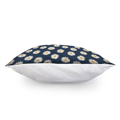 Polka Dot Daisy Floral Pattern Print Pillow Cover