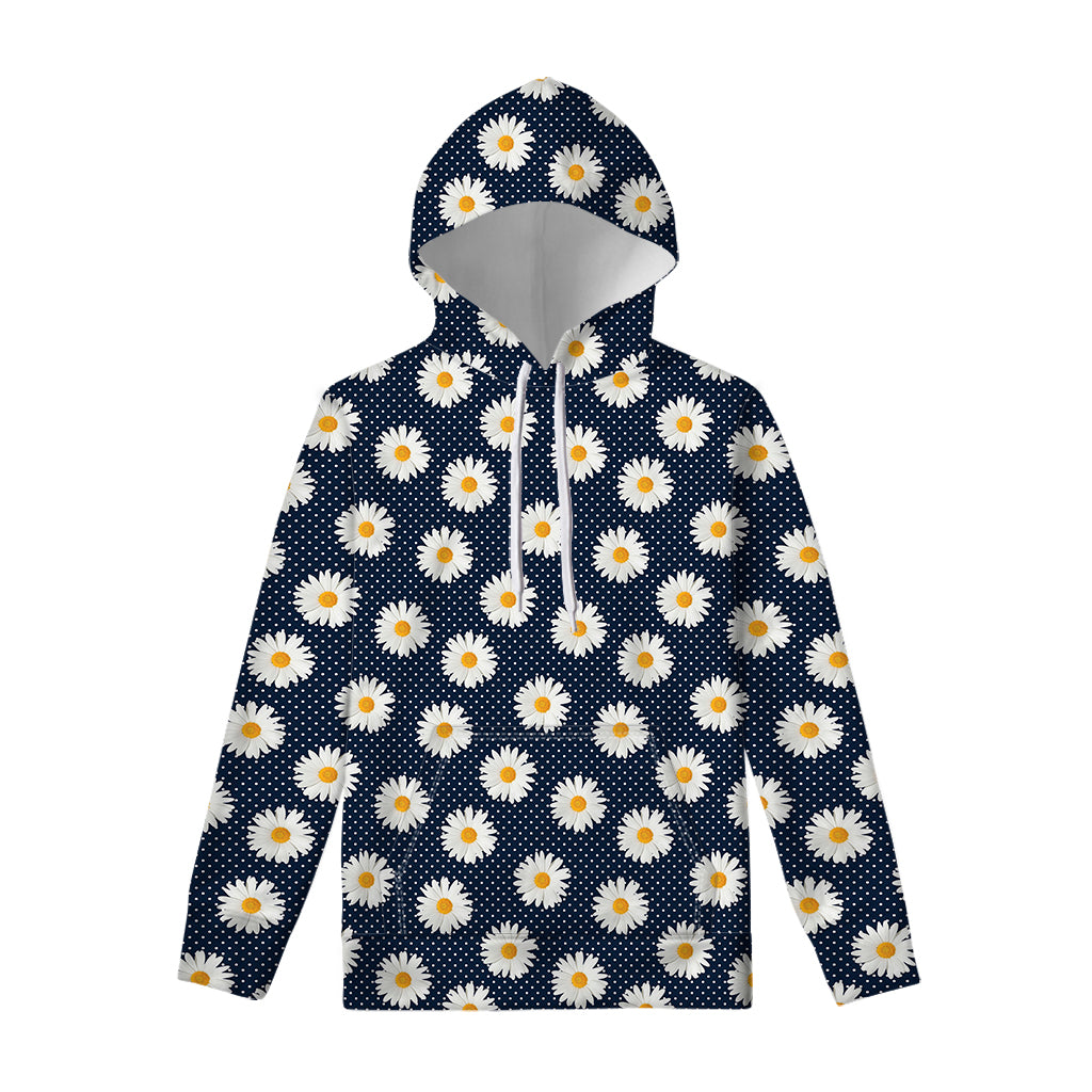 Polka Dot Daisy Floral Pattern Print Pullover Hoodie