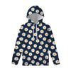Polka Dot Daisy Floral Pattern Print Pullover Hoodie