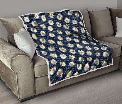 Polka Dot Daisy Floral Pattern Print Quilt