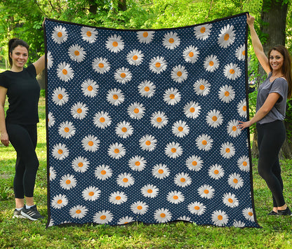 Polka Dot Daisy Floral Pattern Print Quilt