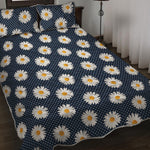Polka Dot Daisy Floral Pattern Print Quilt Bed Set