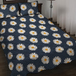 Polka Dot Daisy Floral Pattern Print Quilt Bed Set