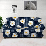 Polka Dot Daisy Floral Pattern Print Sofa Cover