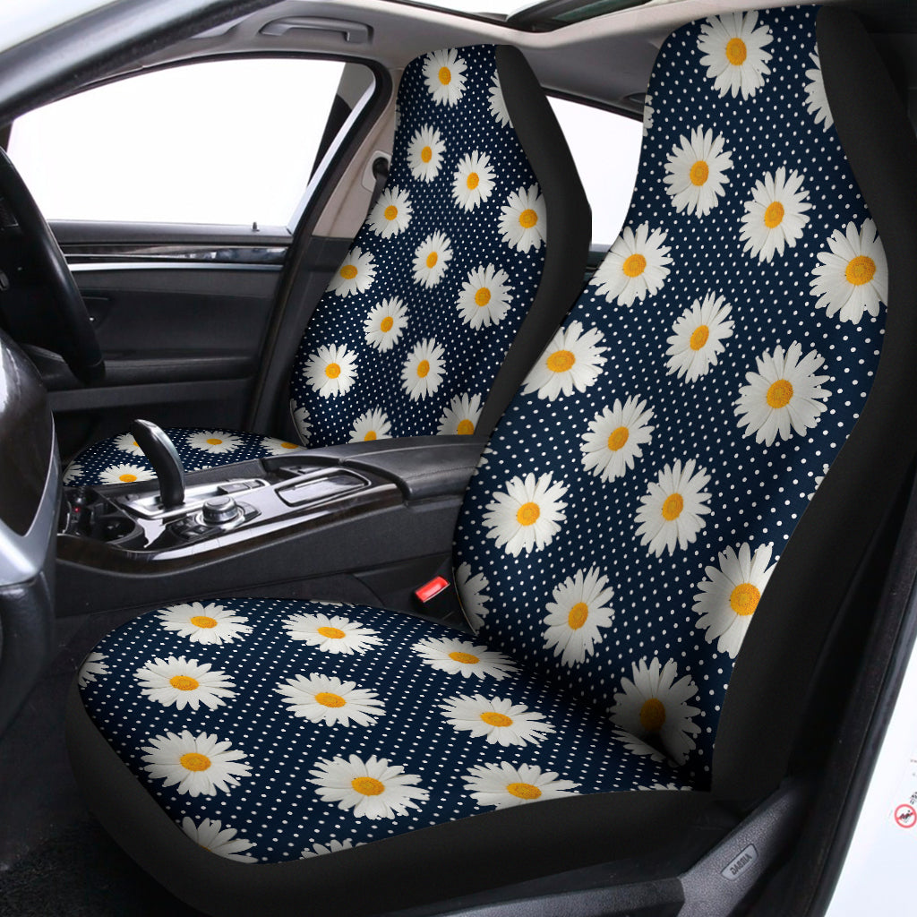Polka Dot Daisy Floral Pattern Print Universal Fit Car Seat Covers
