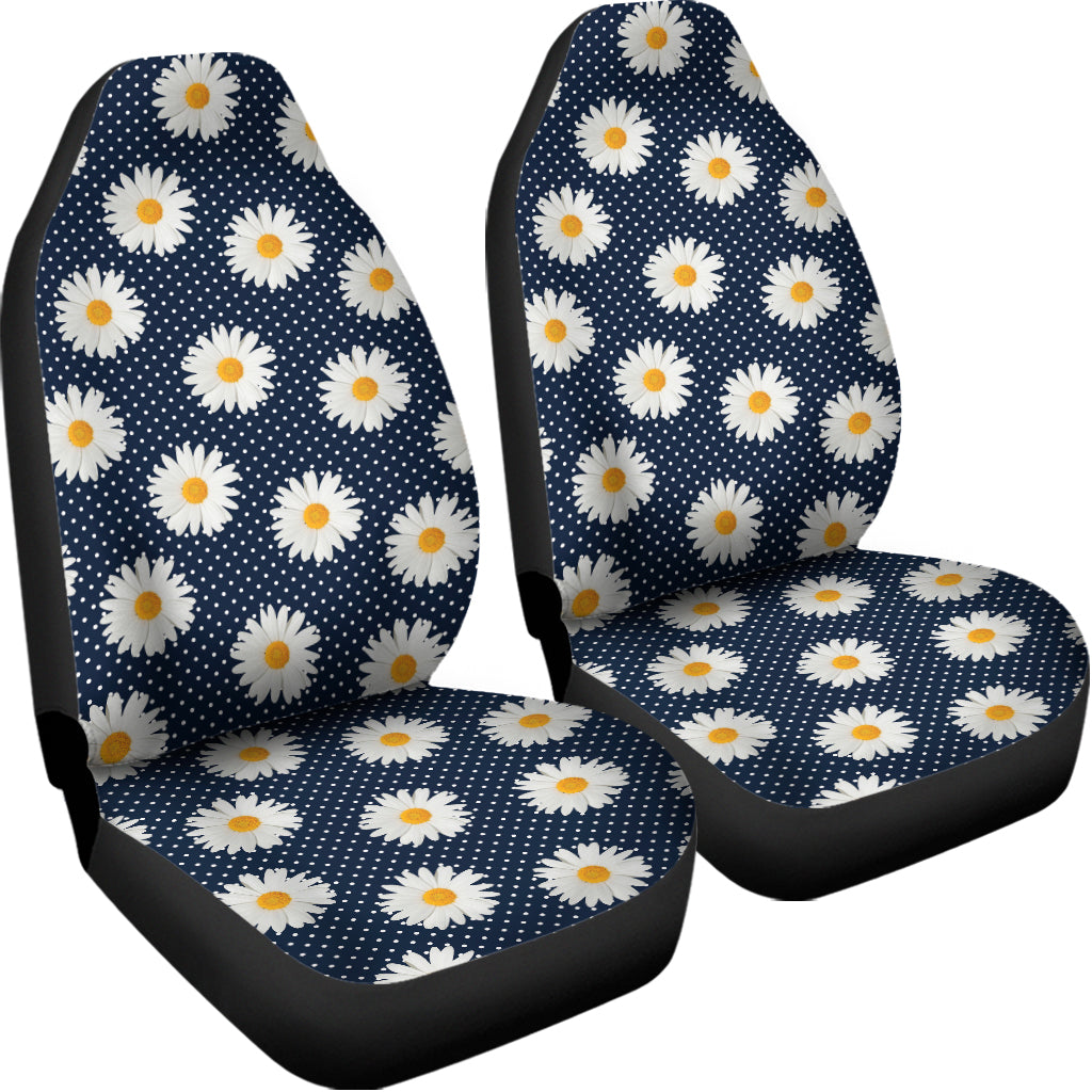 Polka Dot Daisy Floral Pattern Print Universal Fit Car Seat Covers