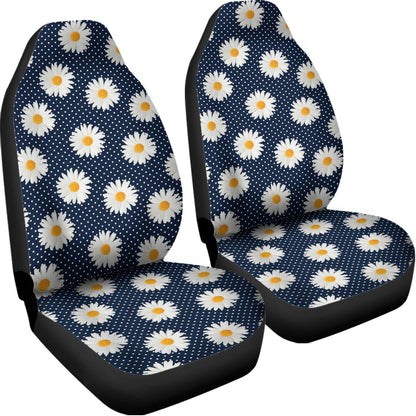 Polka Dot Daisy Floral Pattern Print Universal Fit Car Seat Covers