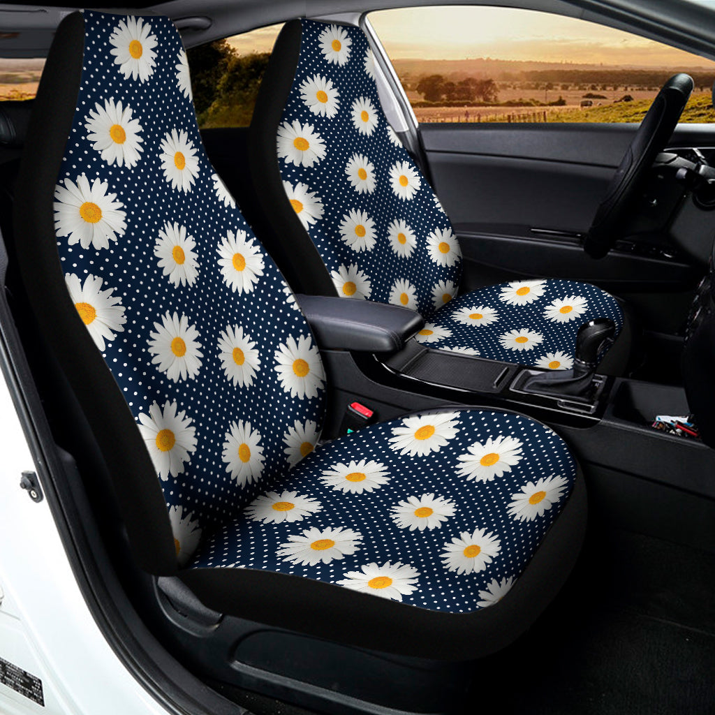 Polka Dot Daisy Floral Pattern Print Universal Fit Car Seat Covers