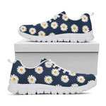 Polka Dot Daisy Floral Pattern Print White Sneakers