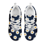 Polka Dot Daisy Floral Pattern Print White Sneakers