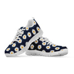 Polka Dot Daisy Floral Pattern Print White Sneakers