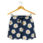 Polka Dot Daisy Floral Pattern Print Women's Shorts