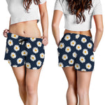 Polka Dot Daisy Floral Pattern Print Women's Shorts
