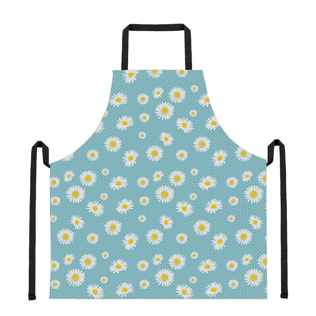 Polka Dot Daisy Flower Pattern Print Apron