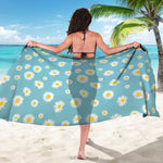 Polka Dot Daisy Flower Pattern Print Beach Sarong Wrap