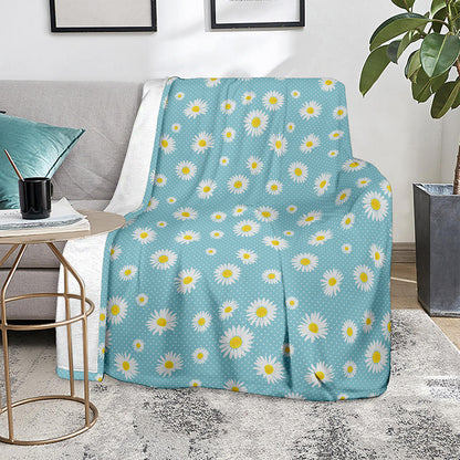 Polka Dot Daisy Flower Pattern Print Blanket