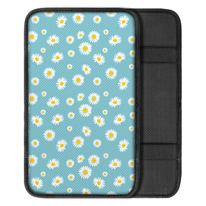 Polka Dot Daisy Flower Pattern Print Car Center Console Cover