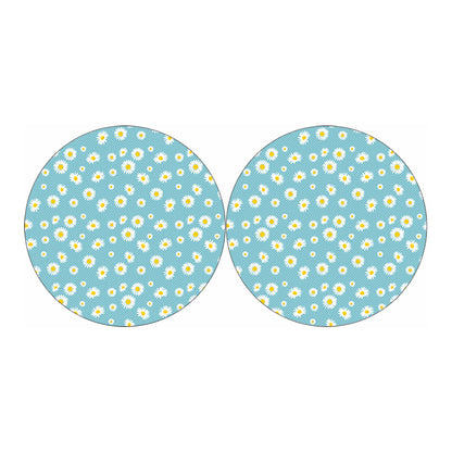 Polka Dot Daisy Flower Pattern Print Car Coasters