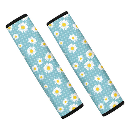 Polka Dot Daisy Flower Pattern Print Car Seat Belt Covers