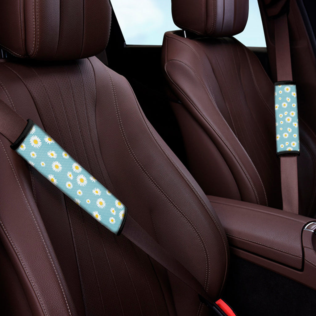 Polka Dot Daisy Flower Pattern Print Car Seat Belt Covers
