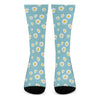 Polka Dot Daisy Flower Pattern Print Crew Socks