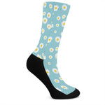 Polka Dot Daisy Flower Pattern Print Crew Socks
